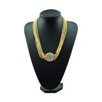 Zinc Alloy Sweater Chain Necklace, gold color plated, for woman & with rhinestone & multi-strand, 66cm Approx 25.98 Inch 
