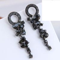 Zinc Alloy Rhinestone Drop Earring, with Rhinestone, fashion jewelry & for woman 