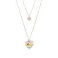 Fashion Multi Layer Necklace, Zinc Alloy, fashion jewelry & multilayer, gold, 43cm 