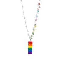 Resin Zinc Alloy Necklace, with Resin, fashion jewelry, multi-colored, 84cm 