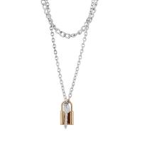Zinc Alloy Necklace, fashion jewelry, gold, 62cm 