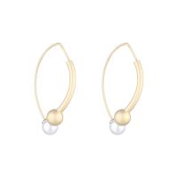 Plastic Pearl Zinc Alloy Earring, with Plastic Pearl, fashion jewelry, gold, 3.8cmX2.6cm 