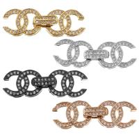 Brass Fold Over Clasp, plated, fashion jewelry & with cubic zirconia 31mm 