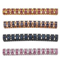 laiton perles tube incurvé, Placage, bijoux de mode & DIY & avec zircone cubique, plus de couleurs à choisir Environ 2.5mm, Vendu par PC