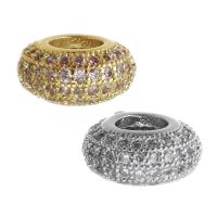 Perles grand trou en laiton, Placage, bijoux de mode & DIY & avec zircone cubique, plus de couleurs à choisir Environ 4.5mm, Vendu par PC