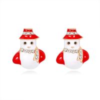 Zinc Alloy Rhinestone Stud Earring, gold color plated, for woman & with rhinestone, red 