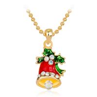Rhinestone Zinc Alloy Necklace, gold color plated, for woman & with rhinestone, red .74 