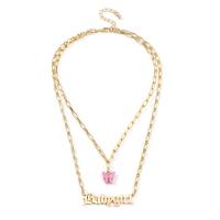 Fashion Multi Layer Necklace, Zinc Alloy, plated, for woman .267 Inch 