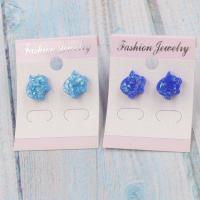 Resin Stud Earring, Stainless Steel, with Resin, fashion jewelry 