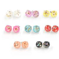 Zinc Alloy Stud Earring, with Resin, fashion jewelry 12mm 