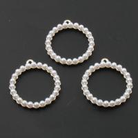 Zinc Alloy Jewelry Pendants, with pearl, Round, plated, DIY, golden, 28*28*4mm Approx 2mm 