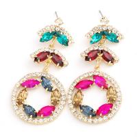 Zinc Alloy Rhinestone Drop Earring, plated, fashion jewelry & for woman 