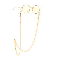 Messing Brillenkette, mit Silikon, goldfarben plattiert, unisex, 700mm, verkauft von Strang