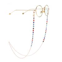 Zinklegierung Brillenkette, mit Silikon & Kunststoff, goldfarben plattiert, unisex, 700mm, verkauft von Strang
