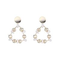 Brass Drop Earring, fashion jewelry & for woman 3.9cmX2.8cm 