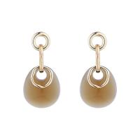 Brass Drop Earring, with Resin, fashion jewelry & for woman 4.8mX2.4cm 