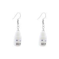 Zinc Alloy Drop Earring, with Acrylic, fashion jewelry & for woman, white, 5.7cmX1.1cm 
