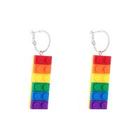 Zinc Alloy Drop Earring, with Resin, fashion jewelry & for woman, multi-colored, 7.5cmX2.5cm 