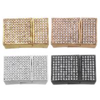 Brass Magnetic Clasp, plated, fashion jewelry & DIY & with cubic zirconia Approx 