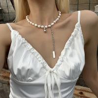 Пластиковый жемчужное ожерелье, Пластиковая жемчужина, ювелирные изделия моды & Женский, 38CMuff0c5CM, продается Strand