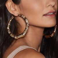 Zink Legierung Hoop Ohrringe, Zinklegierung, Modeschmuck & für Frau, Goldfarbe, 100x100mm, verkauft von Paar