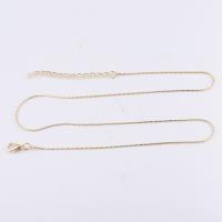 Brass Cable Link Necklace Chain, fashion jewelry, golden, 47+6cm 