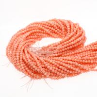Natural Coral Beads, Round, polished, DIY & faceted, pink, 4mm 