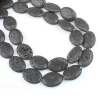 Natural Clear Quartz Beads, Lava, Ellipse, polished, DIY, dark grey, 18*25mm 