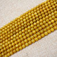 Jade Yellow Bead, Round, polished, DIY yellow 