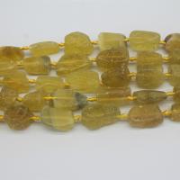 Fluorit Perlen, Unregelmäßige, poliert, DIY, gelb, 15x25mm-25x35mm, verkauft von Strang