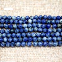 Синий камень спекл Бусины, Круглая, полированный, DIY & разный размер для выбора, голубой, продается Strand