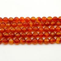 Natural Red Agate Beads, Round, polished, DIY red 