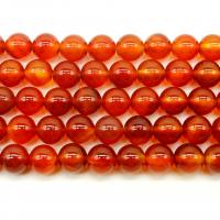 Natural Red Agate Beads, Round, polished, DIY red 