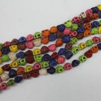 Synthetic Turquoise Beads, Skull, polished, DIY 