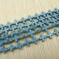 Synthetic Turquoise Beads, Cross, polished, DIY 
