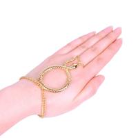 Fashion Ring Bracelet, Zinc Alloy, with 1.45 inch extender chain, gold color plated, for woman Approx 6.69 Inch 