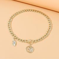 Zinc Alloy Necklace, fashion jewelry, gold, 24cm 