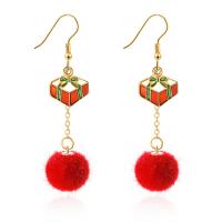 Christmas Earrings, Zinc Alloy, with enamel, plated, Christmas Design & fashion jewelry & for woman 
