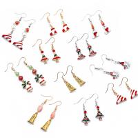 Christmas Earrings, Zinc Alloy, with Plastic Pearl, plated, Christmas Design & fashion jewelry & for woman 
