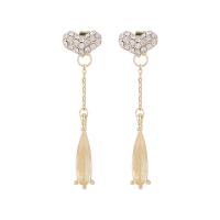 Zinc Alloy Rhinestone Drop Earring, fashion jewelry & for woman & with rhinestone 