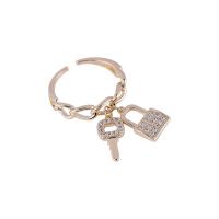 Brass Cuff Finger Ring, fashion jewelry & for woman & with cubic zirconia, 18mmuff0c1.4cmuff0c1.3cm 
