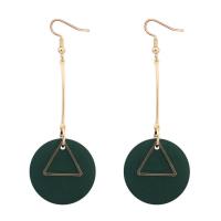 Brass Drop Earring, with Wood, for woman 