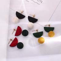 Zinc Alloy Drop Earring, with Wood, plated, for woman & with rhinestone 