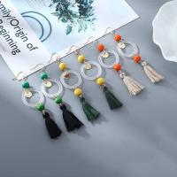 Fashion Tassel Earring, Zinc Alloy, with Resin, plated, for woman 
