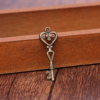 Zinc Alloy Key Pendants, fashion jewelry & DIY, antique bronze color 