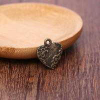 Zinc Alloy Heart Pendants, fashion jewelry & DIY, antique bronze color 