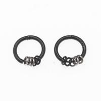 Stainless Steel Huggie Hoop Earring, 303 Stainless Steel, Round, plated, fashion jewelry & for woman, black, 2.5*17mm 