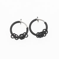 Stainless Steel Huggie Hoop Earring, 303 Stainless Steel, Donut, plated, fashion jewelry & for woman, black, 15*2.5mm 