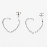 Stainless Steel Stud Earring, 303 Stainless Steel, Heart, plated, fashion jewelry & for woman, silver color, 28*1.5*21mm 