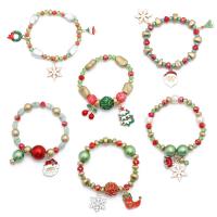 Bracelet de Noël en alliage zinc, alliage de zinc, avec émail, Placage, bijoux de mode & unisexe & styles différents pour le choix, plus de couleurs à choisir, Vendu par brin
